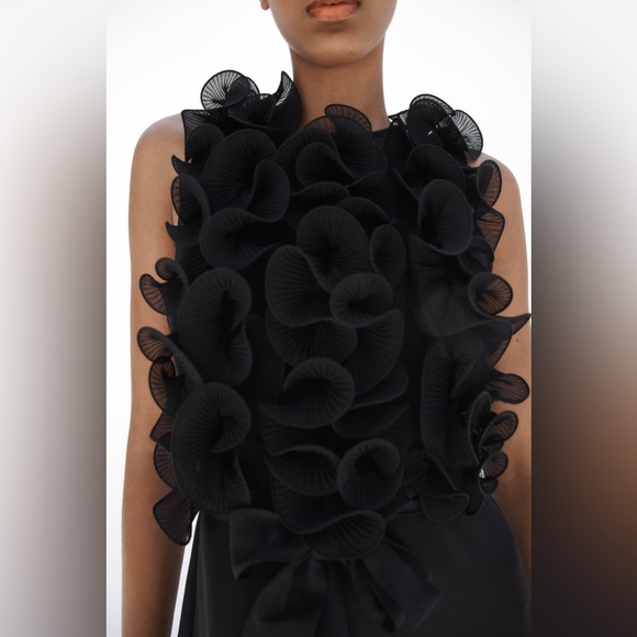 Zara jumpsuit ruffled wide streight leg tied in waist coctail party night out - Picture 6 of 11